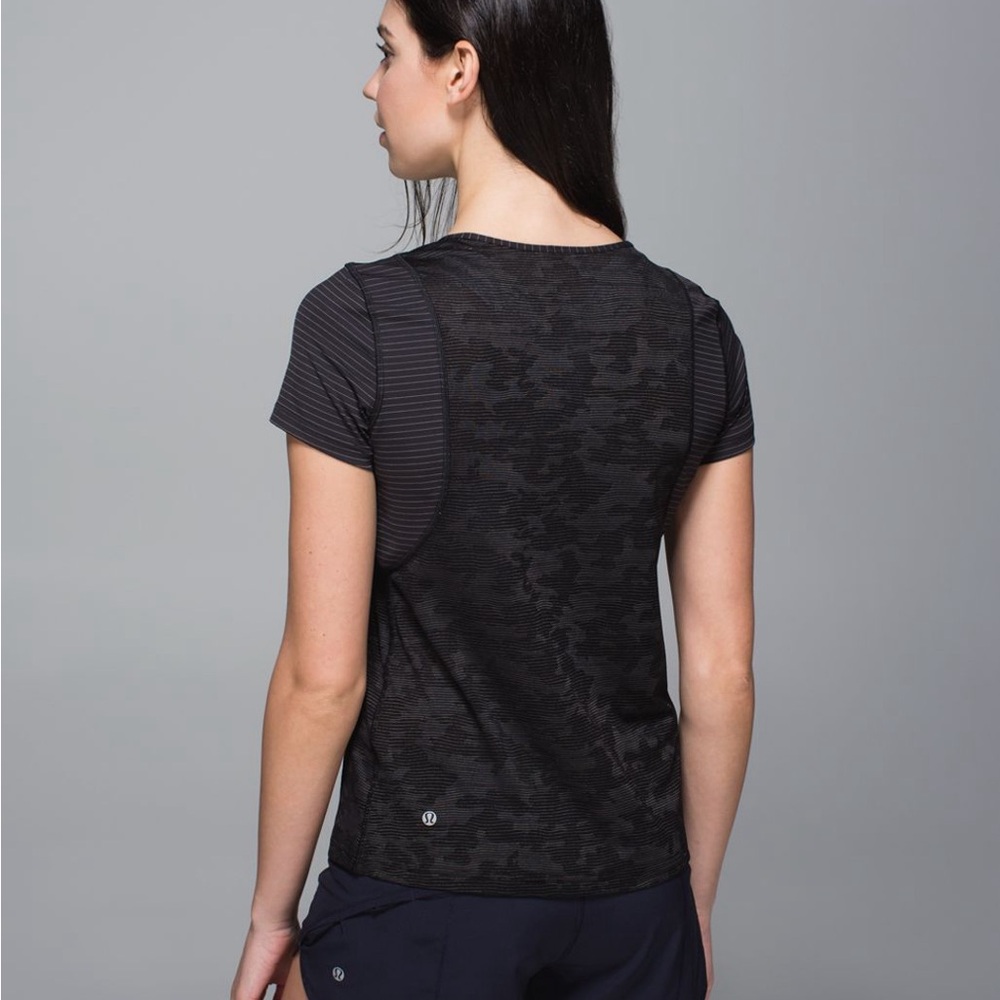 Lululemon Run For Days Women's Black Camouflage Top